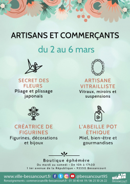 Boutique éphémère du 2 au 6 mars 2021