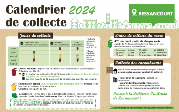 Calendrier 2024 De Collecte Des Déchets | Bessancourt