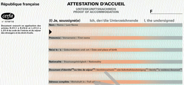 Attestation d'accueil